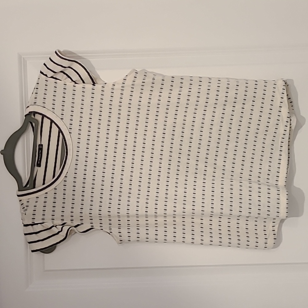 Staccato black and white striped shirt